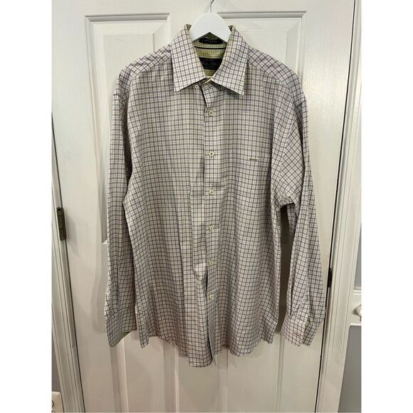 Orvis Other - Orvis Charles F Orvis Cotton Reverse Cuff Green & Purple Plaid Button Down Shirt